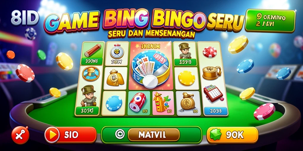 Tampilan seru gameplay bingo di 8ID dengan efek visual menarik.