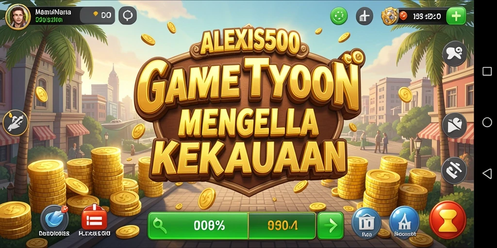 Screenshot ALEXIS500 menampilkan gameplay Tycoon yang menyenangkan.