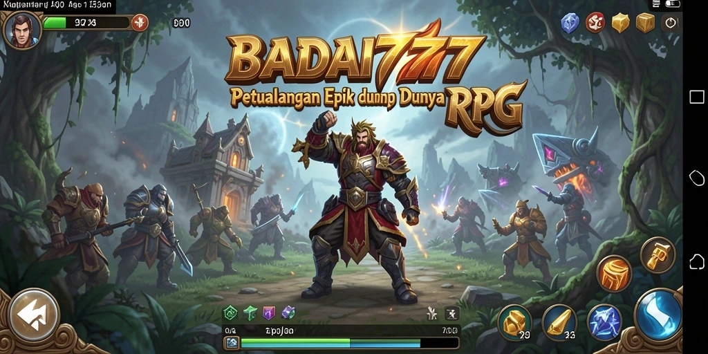 Tampilan gameplay BADAI777 menunjukkan pertarungan epik dengan karakter menarik.