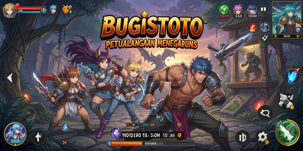 Screenshot utama BUGISTOTO menunjukkan aksi seru dalam permainan Anime.