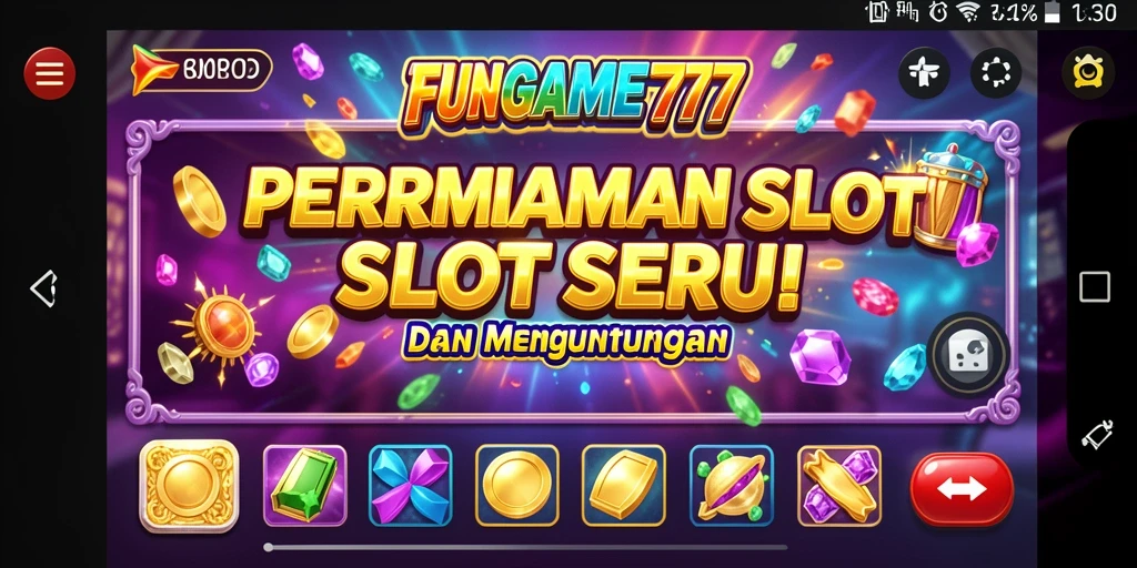 Tampilan gameplay slot FUNGame777 yang menarik dan penuh warna.