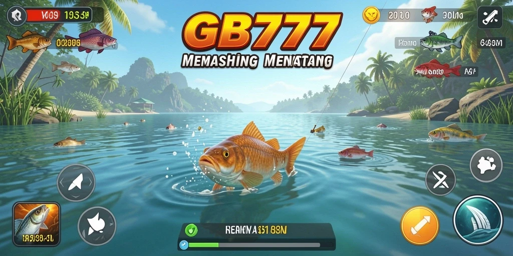 Screenshot utama GB777 menunjukkan aksi memancing yang mendebarkan.
