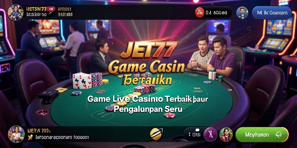 Tampilan gameplay JET77 yang seru dan interaktif di Live Casino.