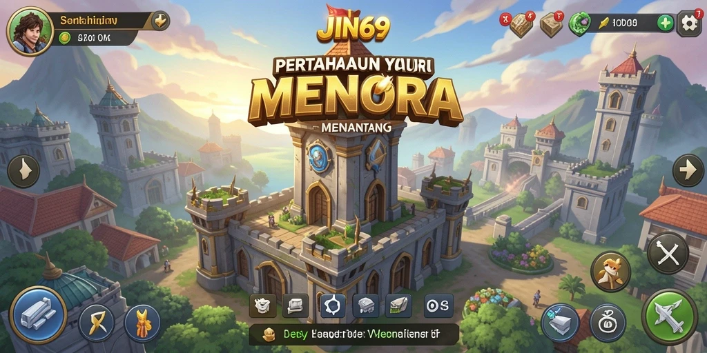 Screenshot JIN69 menampilkan aksi seru dalam permainan Tower Defense.