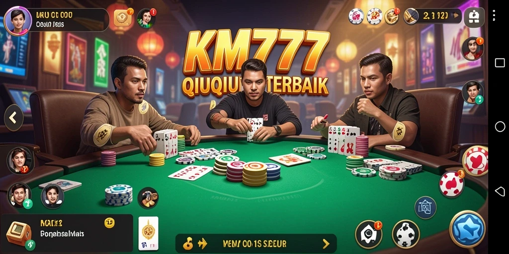 Tampilan menarik dari gameplay KM777 dengan kartu QiuQiu.