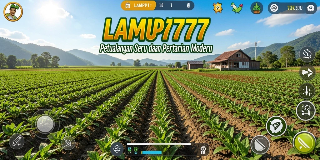 Tampilan menarik dari gameplay pertanian di LAMPU777.