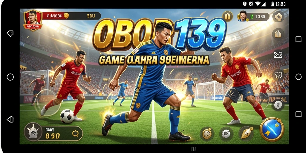 Tampilan gameplay OBOR138, menunjukkan aksi olahraga yang intens.