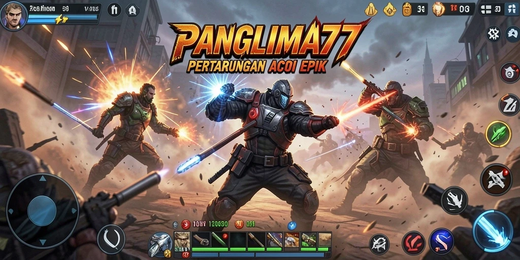 Tampilan gameplay yang mendebarkan dalam PANGLIMA77.
