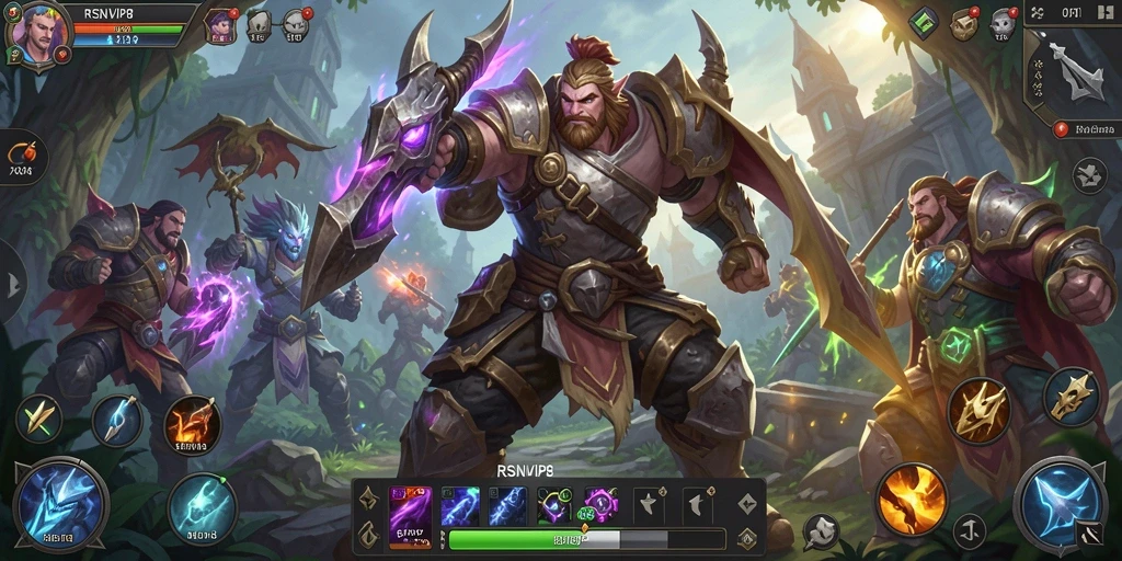 Screenshot RSNVIP8 menampilkan aksi pertempuran epik dalam gameplay ARPG.