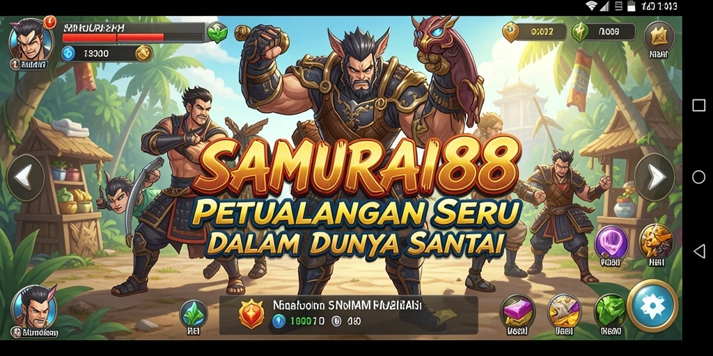 Tangkapan layar SAMURAI88 menampilkan karakter lucu dalam gameplay yang dinamis.