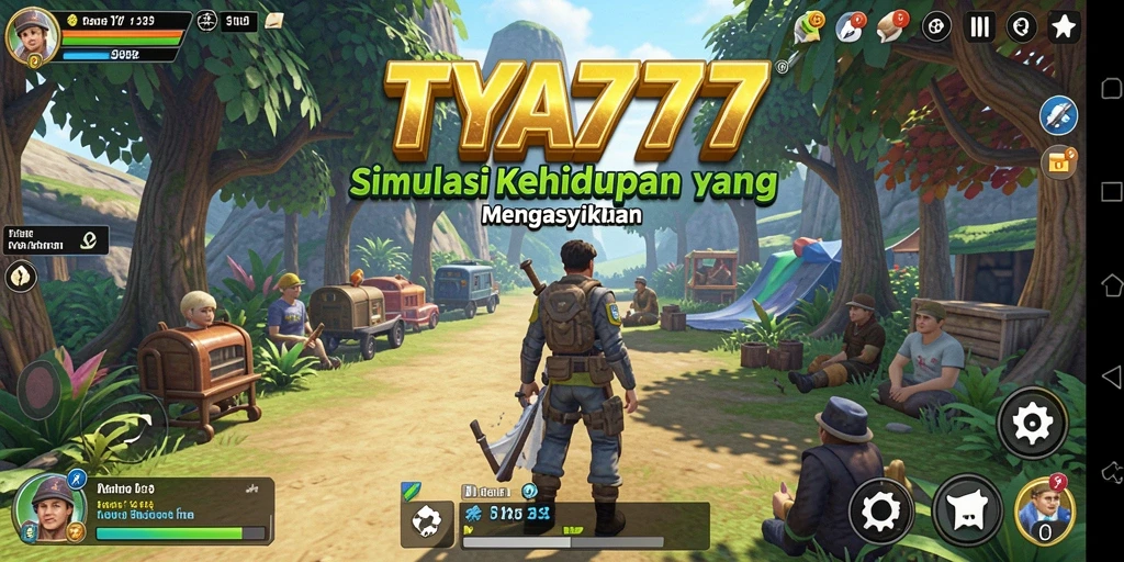 Screenshot gameplay TYA777 yang menunjukkan interaksi karakter menarik.