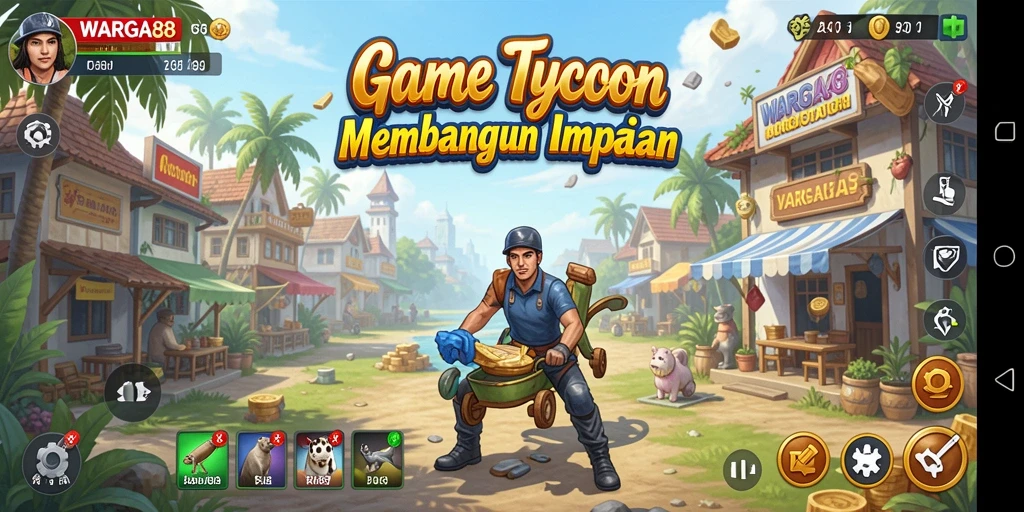 Screenshot gameplay WARGA88 menampilkan pengelolaan bisnis yang menarik.