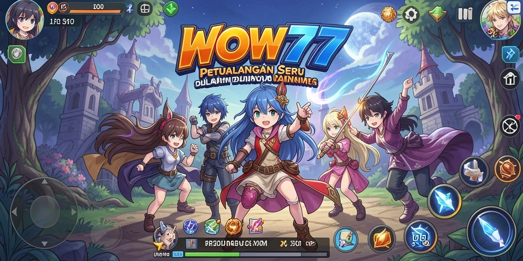 Gameplay WOW77 dengan karakter anime ikonik dan misi seru.