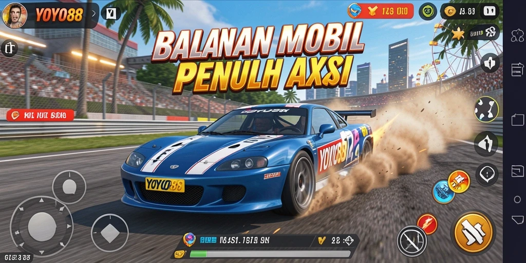 Tampilan menegangkan dari balapan mobil di YOYO88.